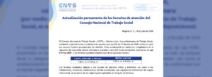 Comunicado: Cambio de Horario CNTS